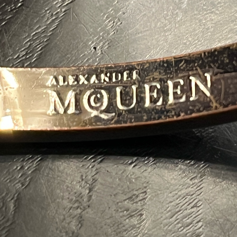 Alexander McQueen chartreuse skull enamel bangle